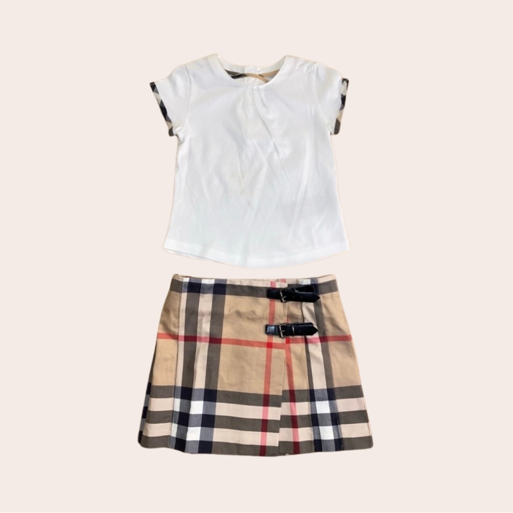 Burberry Plaid Skirt and Top 12M